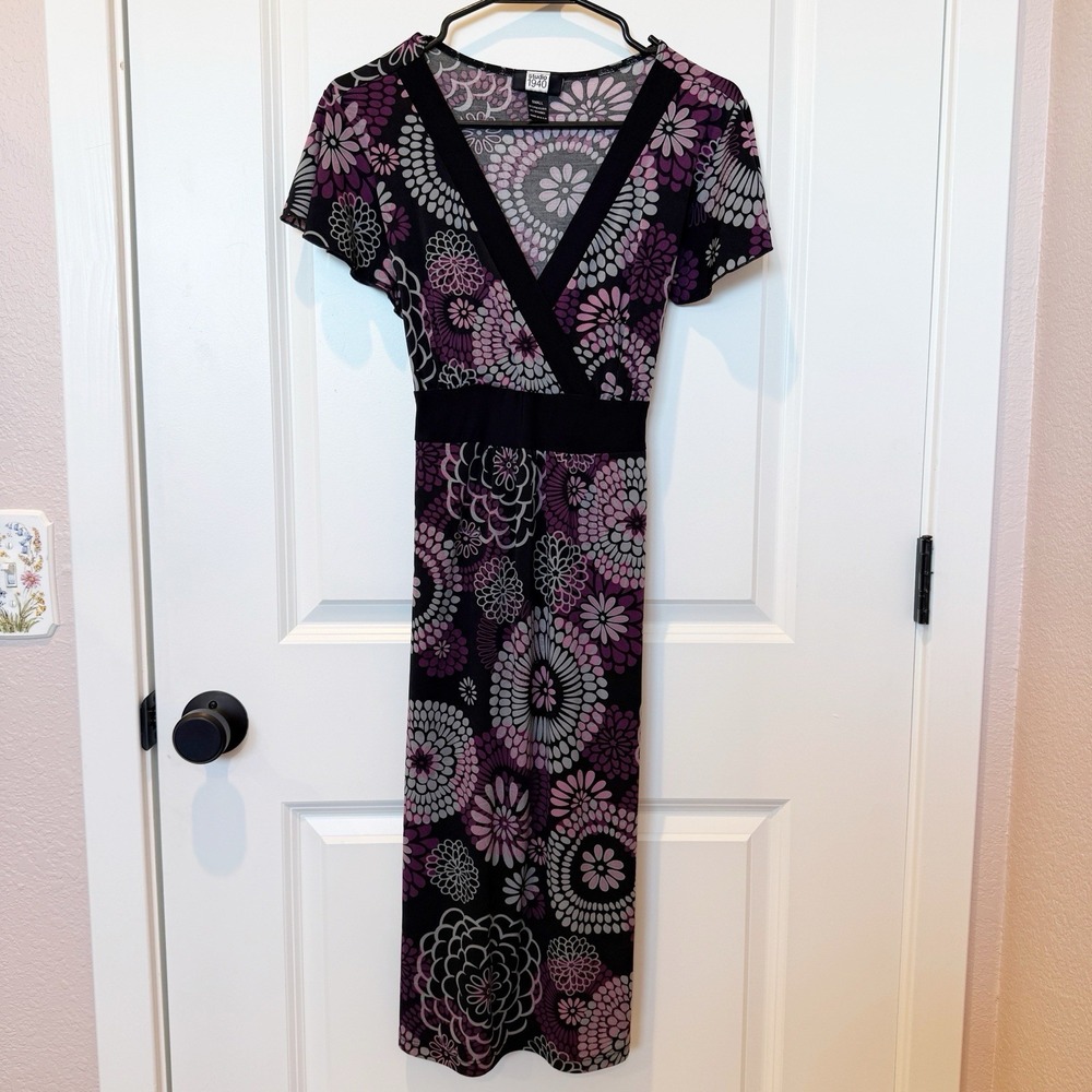 Studio 1940 Womens Y2K Babydoll Midi Dress Whimsigoth Tie Waist Artsy Retro